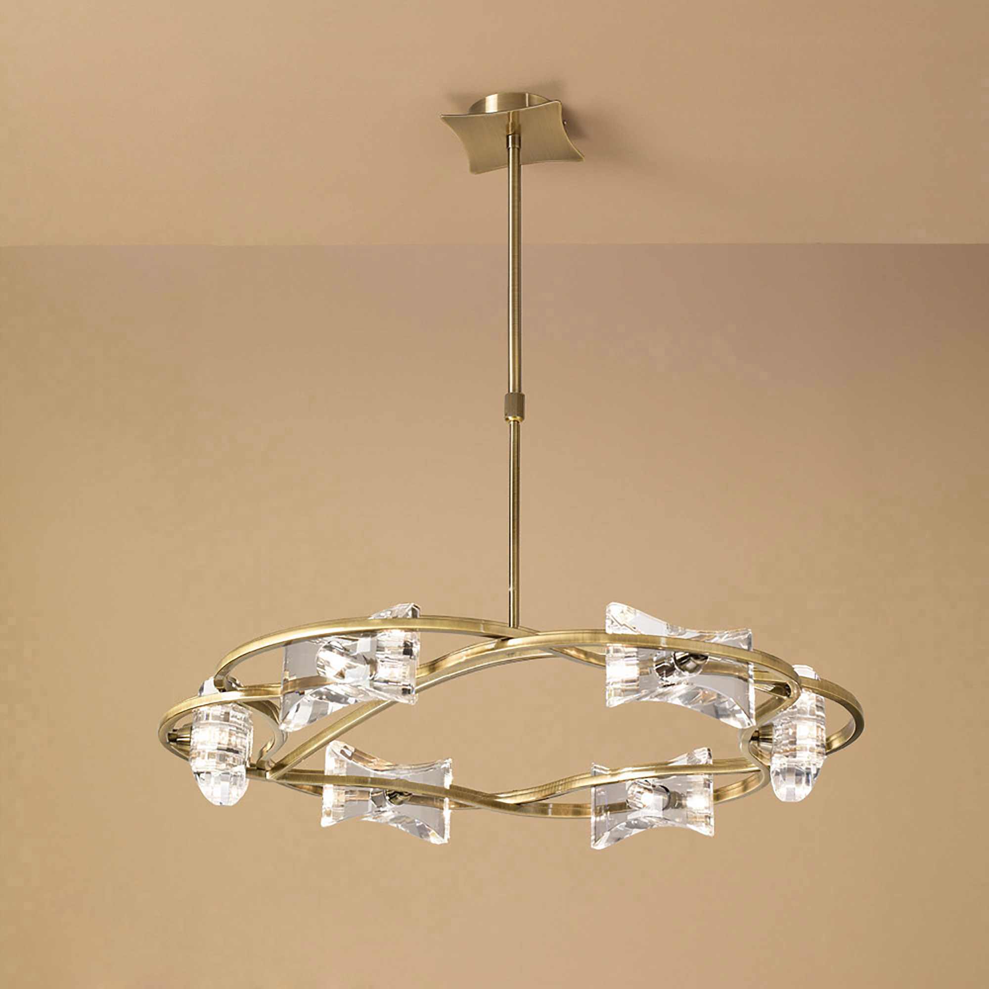 Kromo Antique Brass Ceiling Lights Mantra Ring Pendants